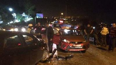 مصرع وإصابة 9 أشخاص في تصادم 4 سيارات بالمنيا