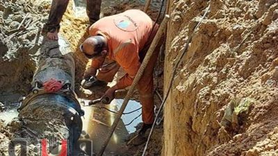 القناة لمياه الشرب: إصلاح خط طرد محطة أبو عارف| صور