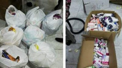 مباحث التموين تداهم مخزن عقاقير طبية محظور تداولها بالأسواق في المعادي