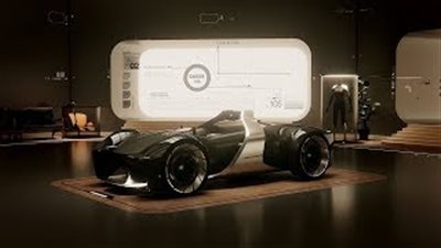 سيارة السباق e-Racer الاختبارية ذات تصميم مستقبلي (فيديو)