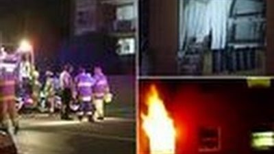 بالفيديو.. أم ترمى طفليها من النافذة لإنقاذهما من الحريق