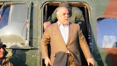 «العبادي» يصل إلى قاعدة الحبانية لمتابعة عمليات تحري الأنبار من «داعش»