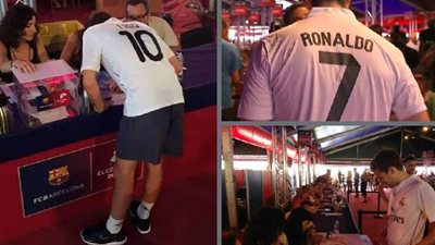 بالصورة.. قمصان مدريد في انتخابات برشلونة