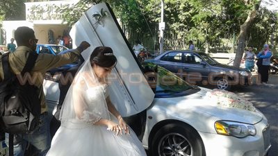 بالصور.. عروسان يحتفلان بعقد قرانهما داخل حديقة الأسماك