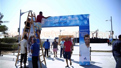 بالصور: التجهيزات النهائية لحفل محمد حماقي برأس سدر