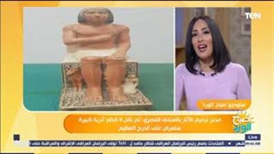 نقل تمثال الكاهن كاي إلى المتحف المصرى الكبير (فيديو)