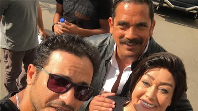 أمير كرارة وهالة فاخر في كواليس مسلسل «كلبش»