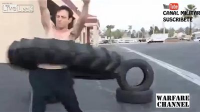 بالفيديو.. شاب يمارس «الهيلا هوب» بإطار شاحنة