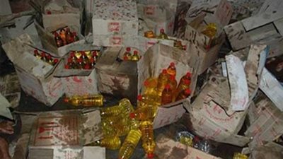 ضبط 444 كيلو أرز وزيت مجهول المصدر بمحل بقالة في المنوفية