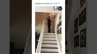 بالفيديو.. سقوط مروع لعريس من أعلى «السلم»