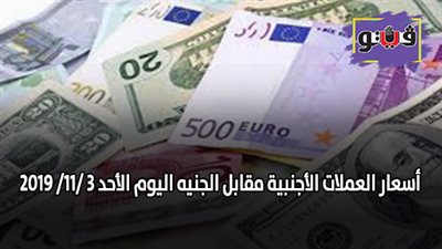 اسعار العملات الأجنبية مقابل الجنيه اليوم الأحد 3 /11/ 2019