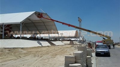 ننشر أولى صور المنصة الرئيسية لحفل افتتاح قناة السويس الجديدة