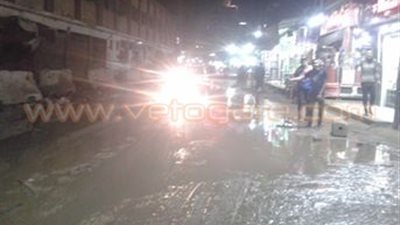 غرق شارع بوسط طوخ عقب انفجار ماسورة صرف