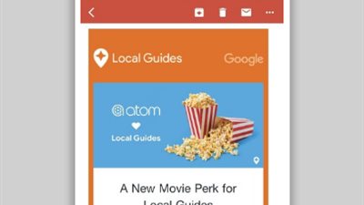 «جوجل» تمنح خصما لتذاكر السينما إلى برنامج «المرشدين المحليين»