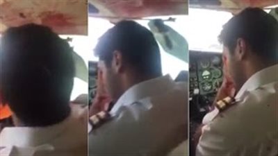 بالفيديو.. «نسر» يصطدم بطائرة أثناء إقلاعها