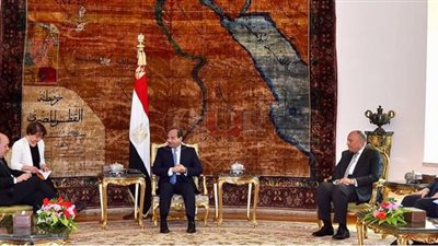 تفاصيل مباحثات السيسي مع وزير خارجية فرنسا بقصر الاتحادية