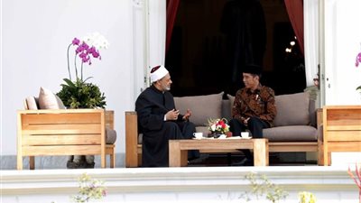 الإمام الأكبر يلتقي جوكو ويدودو رئيس إندونيسيا.. شيخ الأزهر: التنوع الإندونيسي دلالة على البركة والوسطية.. ومجلس حكماء المسلمين يبذل جهدا كبيرا لنشر ثقافة التسامح