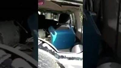 بالفيديو.. انفجار أسطوانة غاز داخل سيارة