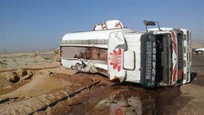 انقلاب مقطورة محملة بالمازوت أعلى محور الضبعة الجديد