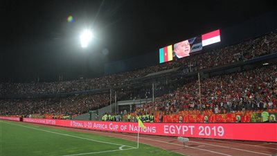 رمضان صبحي يحتفل مع الجماهير بالفوز على الكاميرون