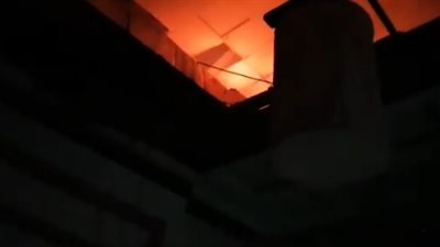 لحظة نشوب حريق بديكور مسلسل ياسر جلال «رحيم» (فيديو)