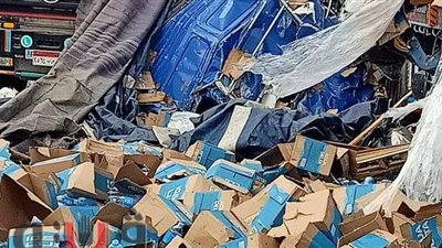 إصابة ٣ أشخاص بحادث تصادم بطريق الإسماعيلية الصحراوي | صور