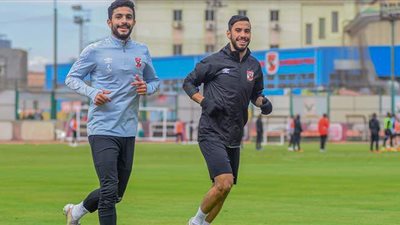 أيمن أشرف يؤدي تدريبات تأهيلية على هامش مران الأهلي