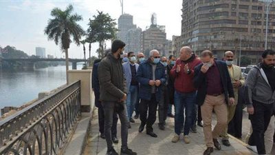 محافظ الجيزة يتفقد أعمال تطوير كورنيش النيل بالدقي والعجوزة | صور