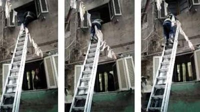 باستخدام السلم الهيدروليكي.. إنقاذ مسنة لا تستطيع الحركة بالظاهر