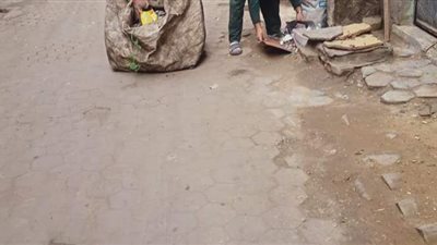 تركيب بلاط إنترلوك وبالدورات بشارع السكة الحديد في الجيزة | صور