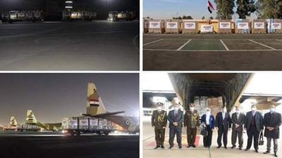 وصول طائرة مصرية محملة بمساعدات طبية وغذائية إلى لبنان