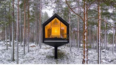 مكيف والأسعار حسب الموسم.. أكواخ معلقة في الغابات لعلاج الهموم والقلق | فيديو وصور