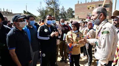 وزير الرياضة يفتتح ملاعب مركز شباب البويطي ويشهد عروض الكاراتيه والكشافة