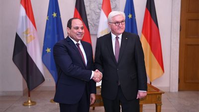 تفاصيل مباحثات السيسي ورئيس ألمانيا (صور)