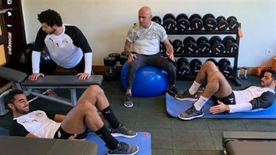 تدريبات لاعبي المنتخب الأوليمبي استعدادا لنهائي كأس الأمم (صور)