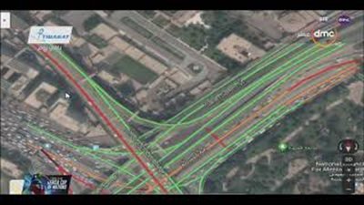 جوجل ماب يرصد زحاما مروريا بكوبرى أكتوبر وصلاح سالم