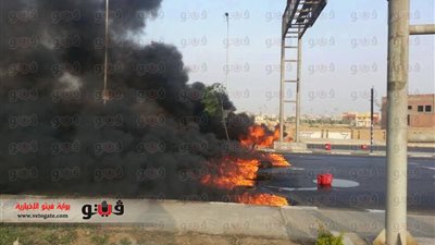 بالصور.. عناصر «الإرهابية» يقطعون طريق «محور 6 أكتوبر»