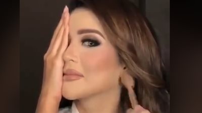 رد فعل النشطاء لحظة كشف فتاة عن نصف وجهها بدون مكياج (فيديو)