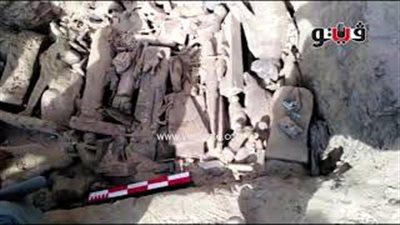 لحظة اكتشاف خبيئة الحيوانات المقدسة بسقارة (فيديو)