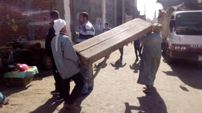 رفع وإزالة 454 حالة إشغالات من شوارع أهناسيا