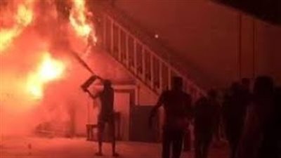 لحظة اندلاع حريق داخل صالة ألعاب رياضية بالمهندسين (فيديو)