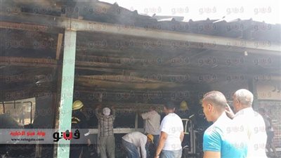 حريق هائل بشونة للقمح بالبحيرة