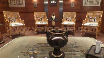 بالصور.. طراز فرعوني بمطار القاهرة لاستقبال ضيوف حفل القناة