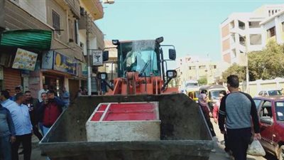 إزالة 523 حالة إشغالات متنوعة من شوارع مدينة «ببا» ببني سويف