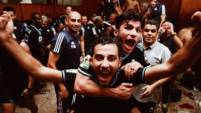 فرحة لاعبي بيراميدز بعد الفوز على رينجرز.. صور