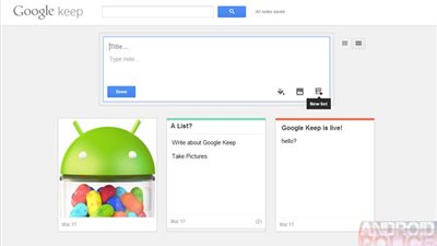 Google تُجهز خدمة ملاحظات خاصة بها هى Google Keep