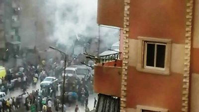 إخماد حريق سيارة مواد بترولية أعلى دائرى الخصوص