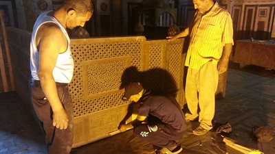 تفاصيل ترميم منقولات مسجد السلطان الأشرف قايتباي بصحراء المماليك (صور)