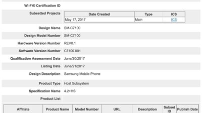 سامسونج جالاكسي «C7 2017» يحصل على شهادة بلوتوث