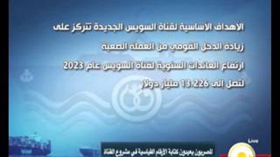 بالفيديو.. 3 أهداف رئيسية لقناة السويس الجديدة